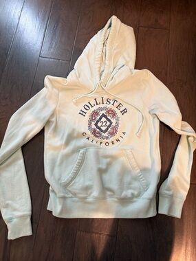 Hollister Mint Green Pullover Hoodie with Logo Tag
